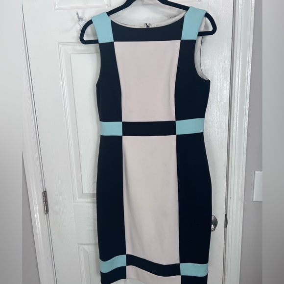 Maggy London Ivory and Ebony Dress, Size 10 - Picture 1 of 3